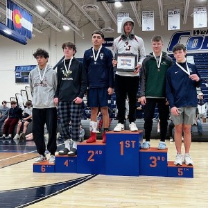 Wrestlers on podium 1